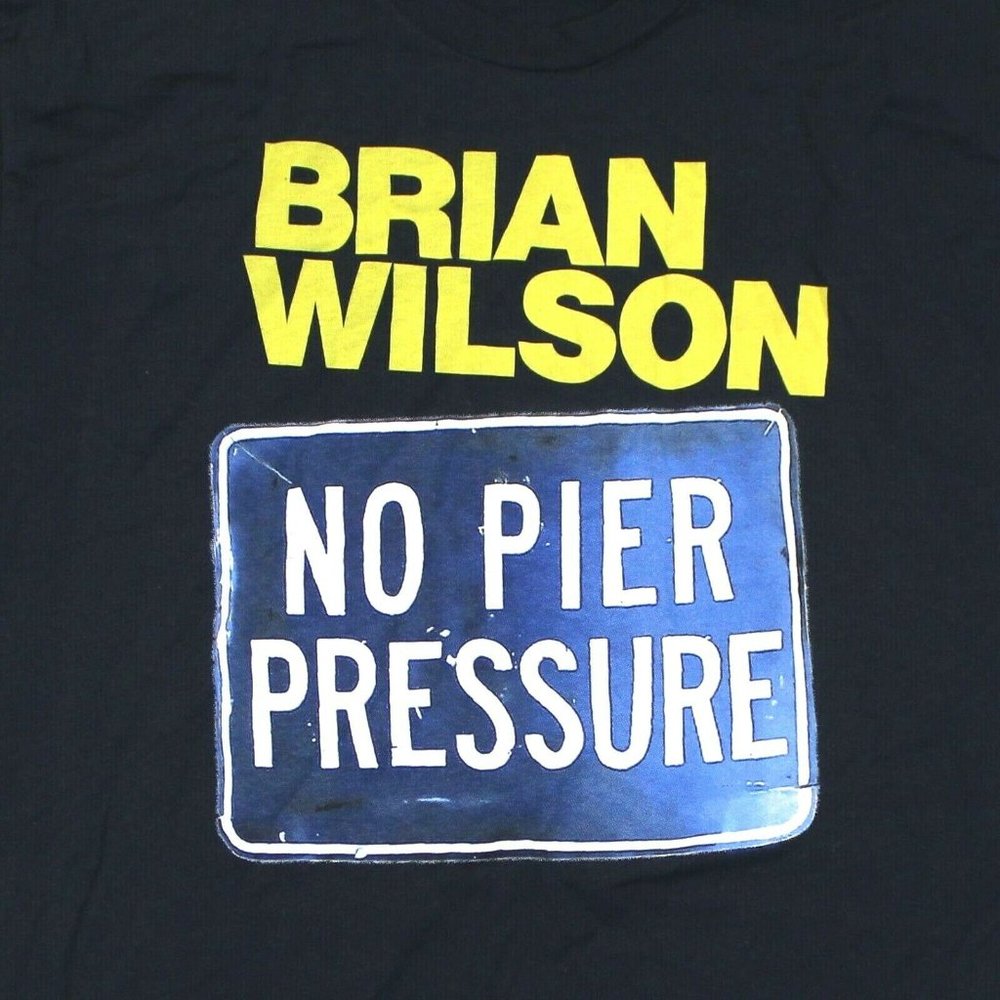 Brian Wilson No Pier Pressure Sign Graphic Tee - Tultex - Navy Blue - XL - Picture 2 of 5